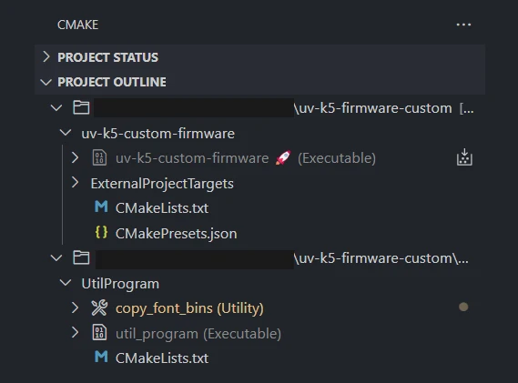 VS Code Workspace View in CMake Extension