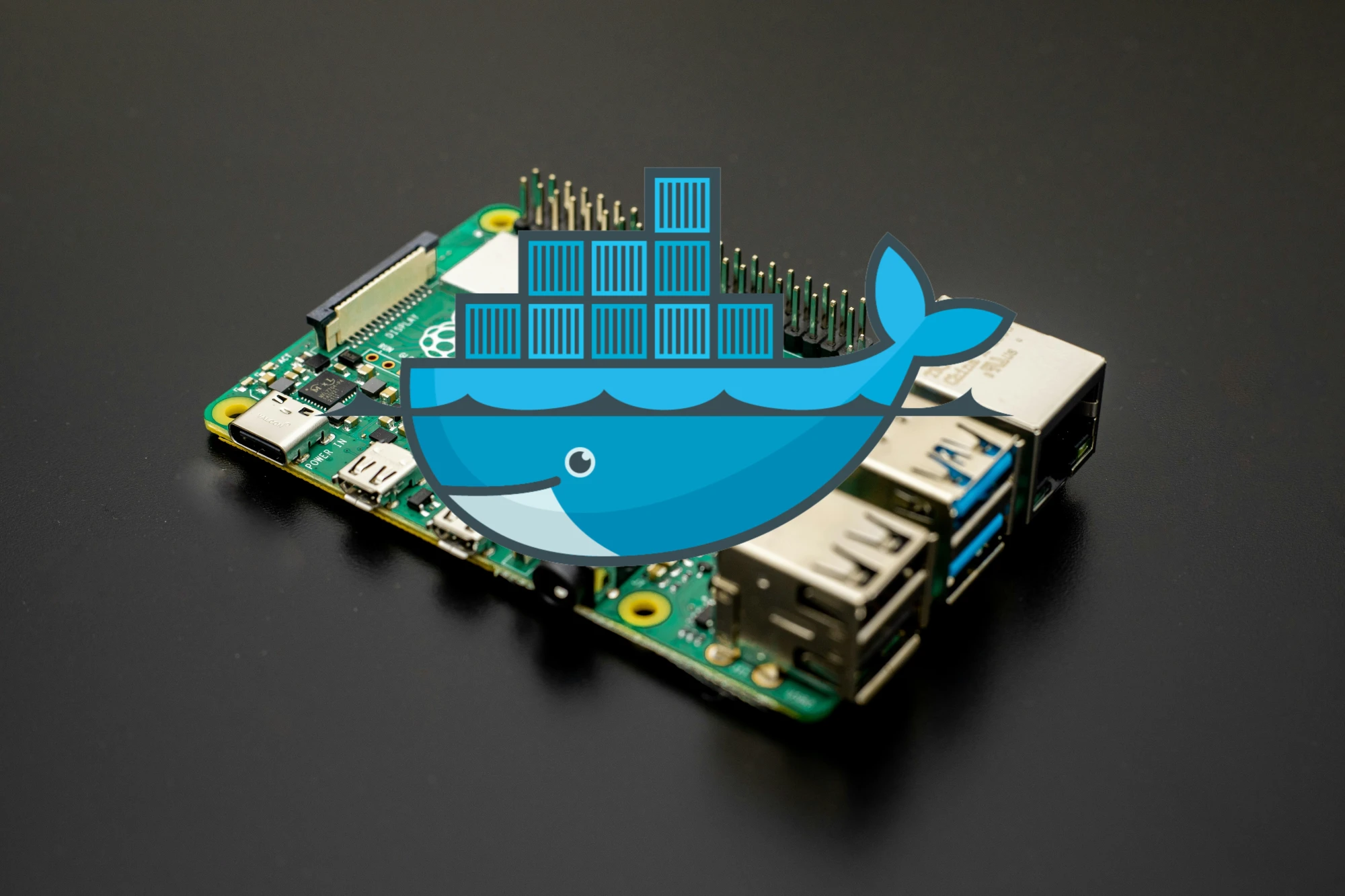 Banner for blog post showing Docker on Raspberry Pi